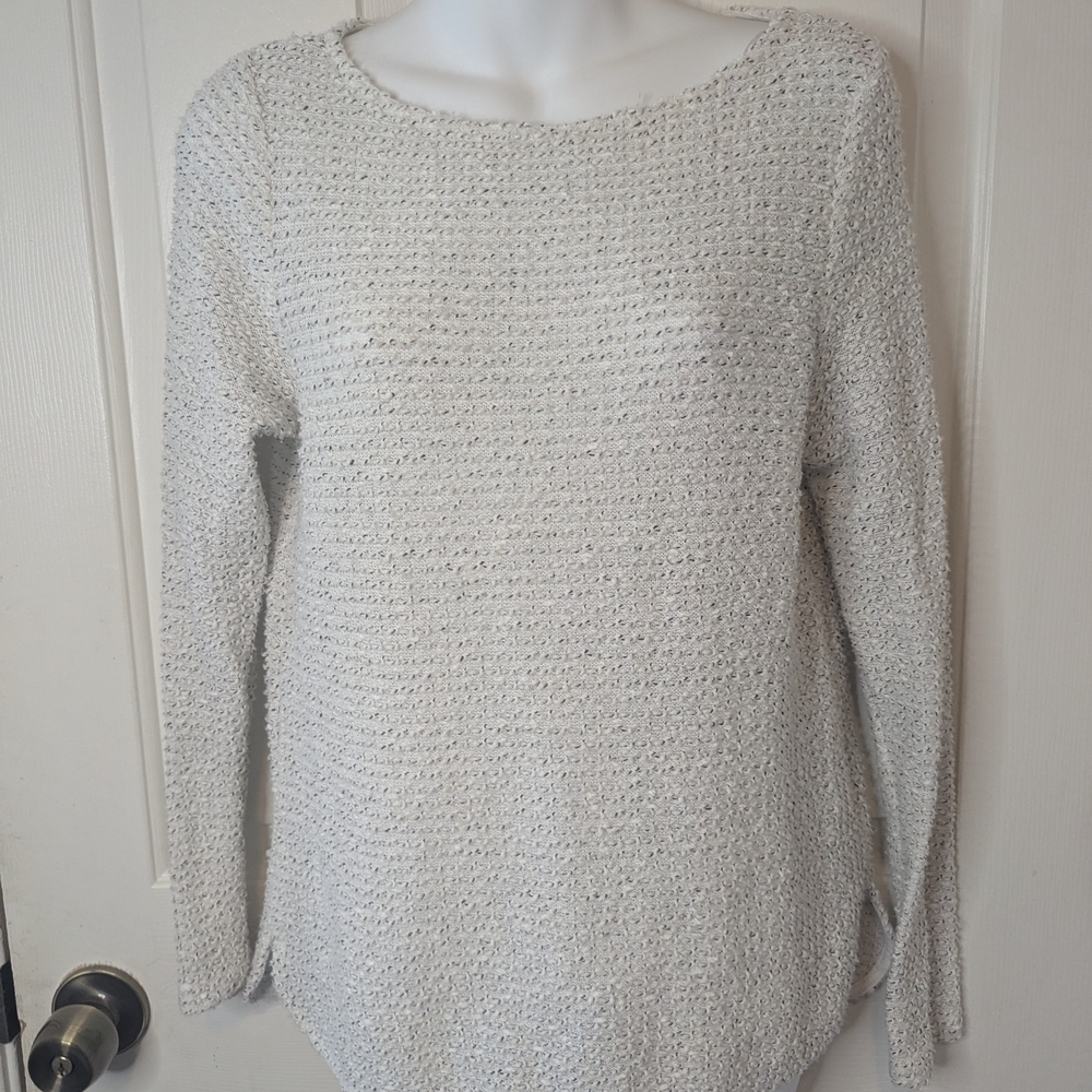H&M Ivory/Black Speckles Pullover Sweater, Women's Size Small